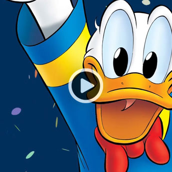 Landelijke bioscoopreclames voor weekblad Donald Duck 65 jaar jubileum